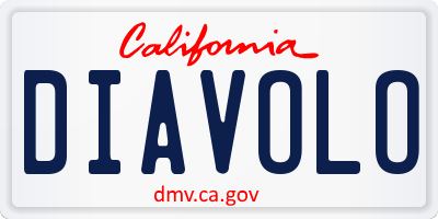 CA license plate DIAVOLO