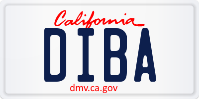 CA license plate DIBA