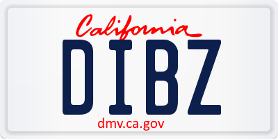 CA license plate DIBZ