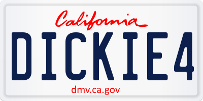 CA license plate DICKIE4