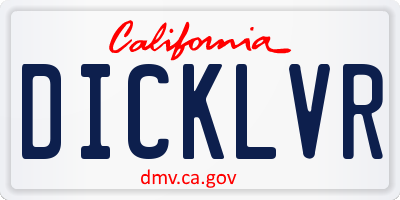 CA license plate DICKLVR