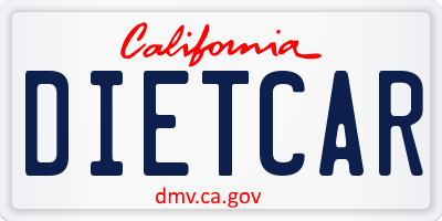 CA license plate DIETCAR