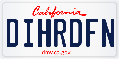 CA license plate DIHRDFN