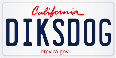 CA license plate DIKSDOG