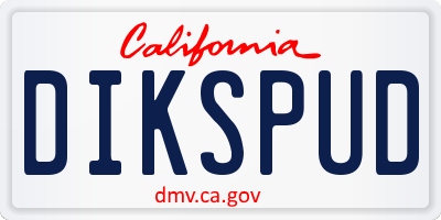 CA license plate DIKSPUD