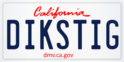 CA license plate DIKSTIG