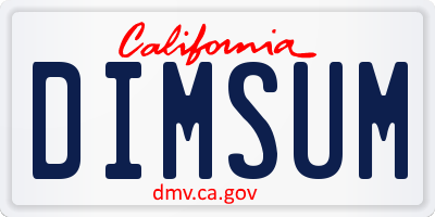 CA license plate DIMSUM