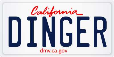 CA license plate DINGER