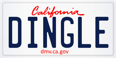 CA license plate DINGLE