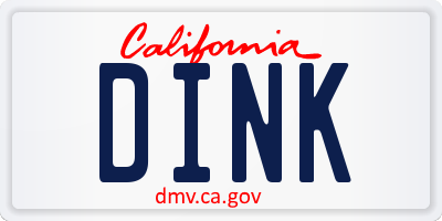 CA license plate DINK