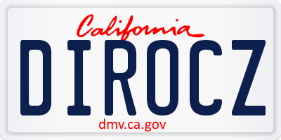 CA license plate DIROCZ