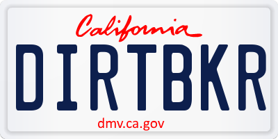 CA license plate DIRTBKR