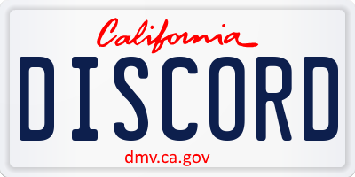 CA license plate DISCORD