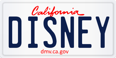 CA license plate DISNEY