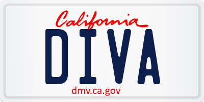 CA license plate DIVA