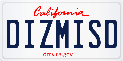 CA license plate DIZMISD