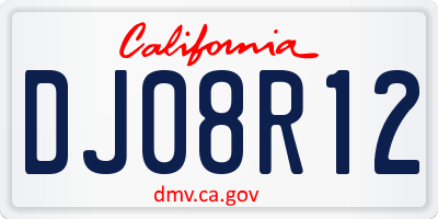 CA license plate DJ08R12