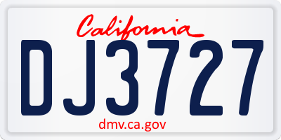 CA license plate DJ3727