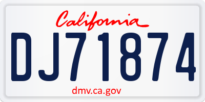 CA license plate DJ71874