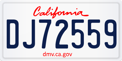 CA license plate DJ72559