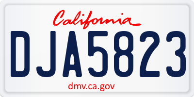 CA license plate DJA5823