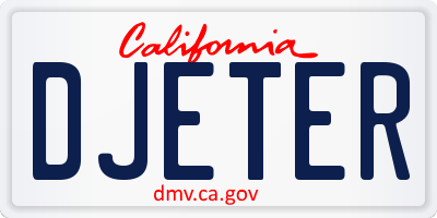 CA license plate DJETER