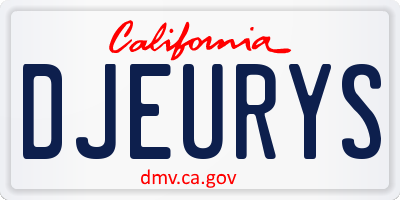 CA license plate DJEURYS