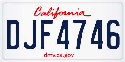 CA license plate DJF4746