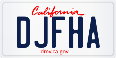 CA license plate DJFHA