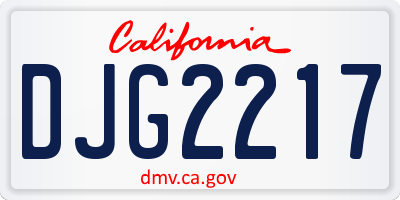 CA license plate DJG2217