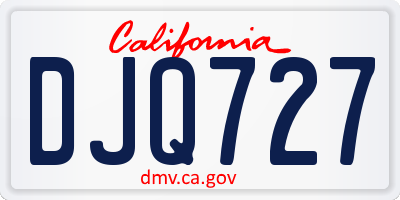 CA license plate DJQ727