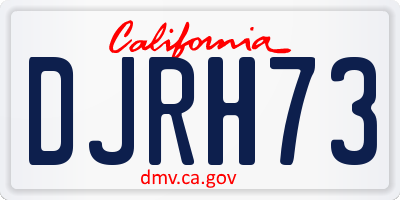 CA license plate DJRH73