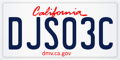 CA license plate DJS03C