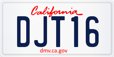 CA license plate DJT16