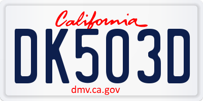 CA license plate DK503D