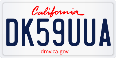 CA license plate DK59UUA