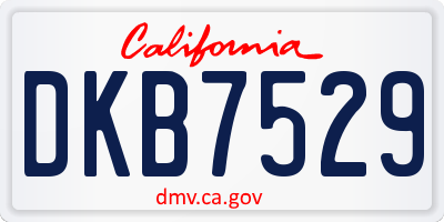 CA license plate DKB7529