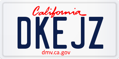 CA license plate DKEJZ