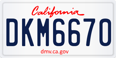 CA license plate DKM6670