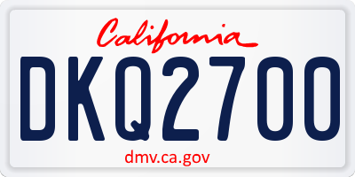 CA license plate DKQ2700