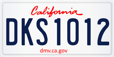 CA license plate DKS1012