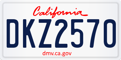 CA license plate DKZ2570