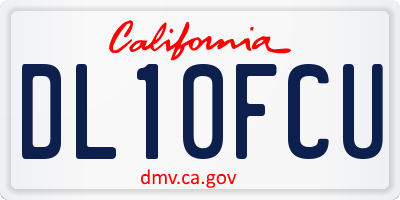 CA license plate DL10FCU