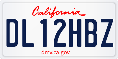 CA license plate DL12HBZ