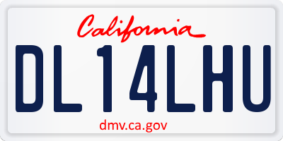 CA license plate DL14LHU