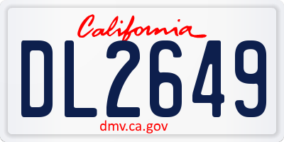 CA license plate DL2649