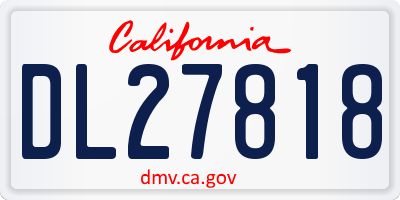 CA license plate DL27818