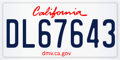 CA license plate DL67643