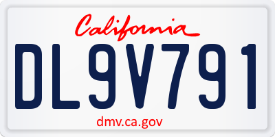 CA license plate DL9V791