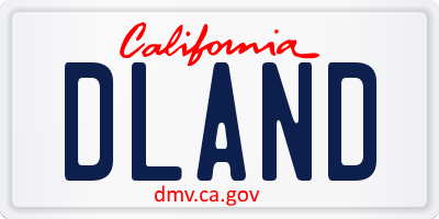 CA license plate DLAND